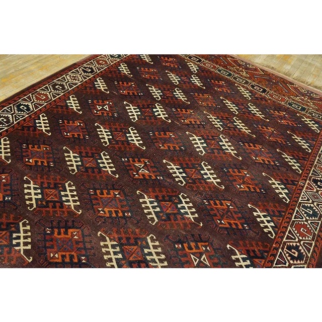 Textile 19th Century Russian Yamoud Turkmen Carpet ( 6'3" x 10'9" - 190 x 327 ) For Sale - Image 7 of 9