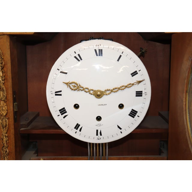 Dimensions: 90.5 inches high x 26 inches wide x 16 inches deep. Exceptionally elegant antique French Empire style bronze...