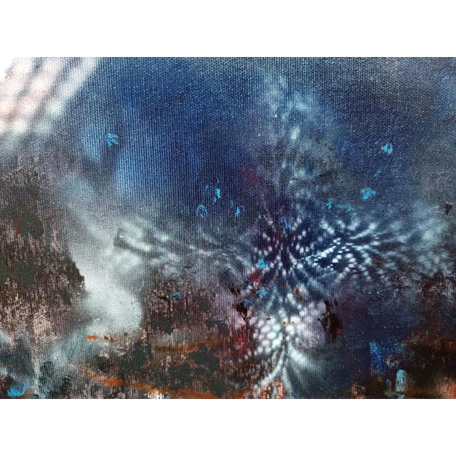 Blue Ovidiu Kloska, Close to the Heart of the Mountain, Mixed on Canvas For Sale - Image 8 of 10