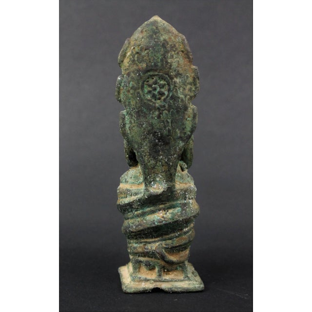 Charcoal Angkor Period Khmer Artist, Buddha Naga Sculpture, 1200, Bronze For Sale - Image 8 of 11