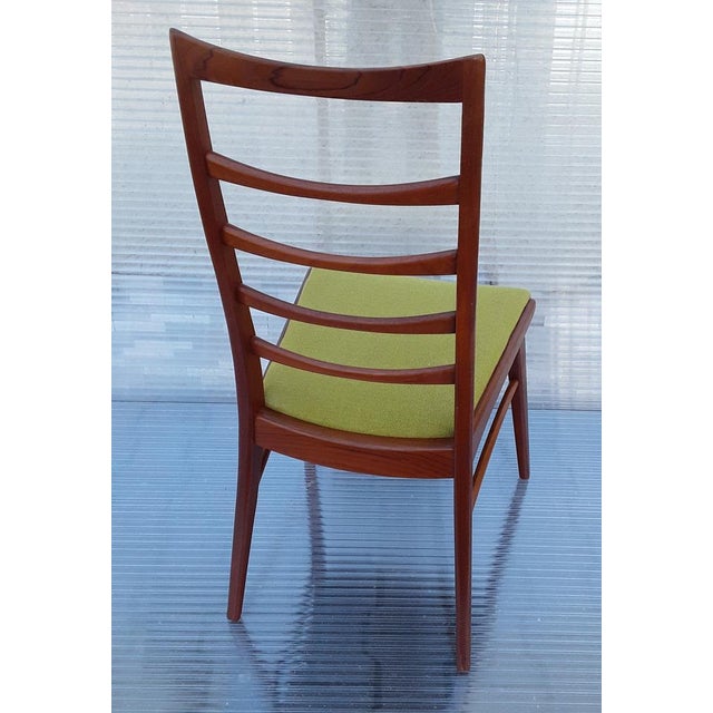 Vintage Dining Chairs in Teak with Green Fabric Cover, 1970s, Set of 8 For Sale - Image 16 of 18