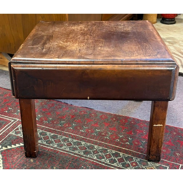 Mid Century Low Side Table With Drawer or Low Asian Desk For Sale In New York - Image 6 of 7