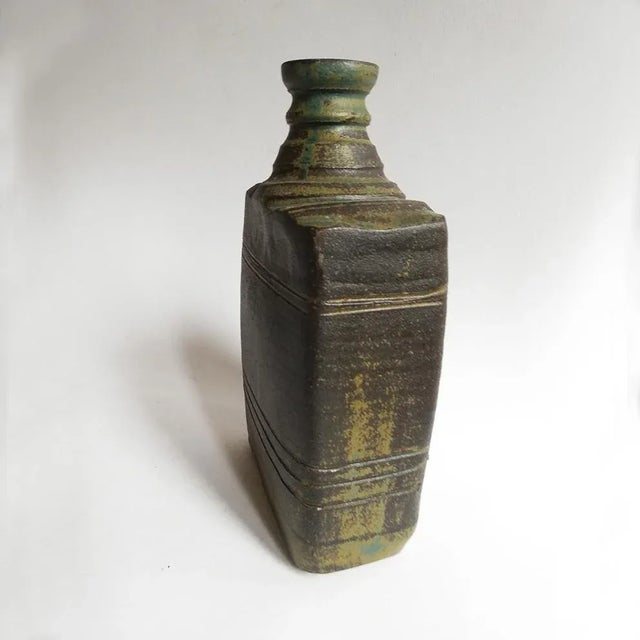 1950s Vintage Ceramic Bottle Vase For Sale - Image 5 of 7