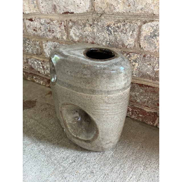 Mid-Century Modern Mid 20th Century Gray Ceramic Vase For Sale - Image 3 of 12