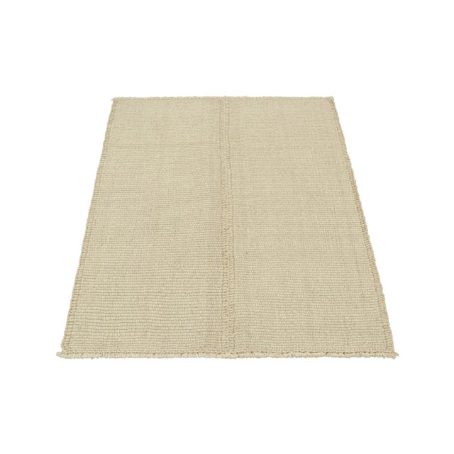 2010s Rug & Kilim’s Contemporary Kilim in Cream White Textural Stripes For Sale - Image 5 of 8