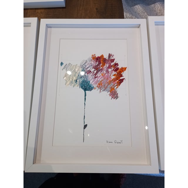 Shadow Box Framed Organic Modern Original Flower Painting by Diane Grant For Sale - Image 4 of 4