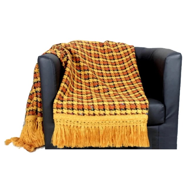 Vintage Plaid Handwoven Wool and Alpaca Throw Blanket For Sale - Image 12 of 13