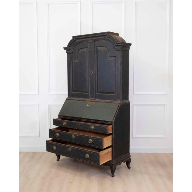Wood 18th Century Black Scandinavian Bureau For Sale - Image 7 of 10
