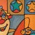 Mid 20th Century Modern Colorful Cubist-Style Framed Painting With Smiling Clown “ Smile “ by Wrasky For Sale - Image 4 of 12
