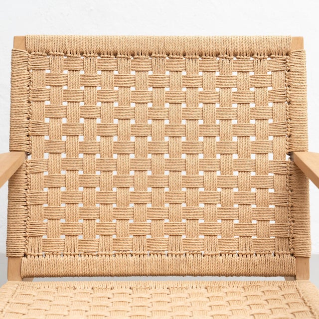 Wood and Rope Easy Armchair After Clara Porset For Sale - Image 9 of 18