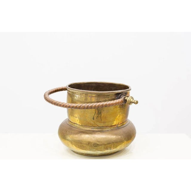 Rustic Copper and Brass Cauldron, 1960s For Sale - Image 3 of 9