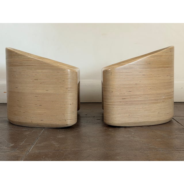 Organic Mid Century Modern Style Stacked Plywood Lounge Chairs For Sale - Image 10 of 13