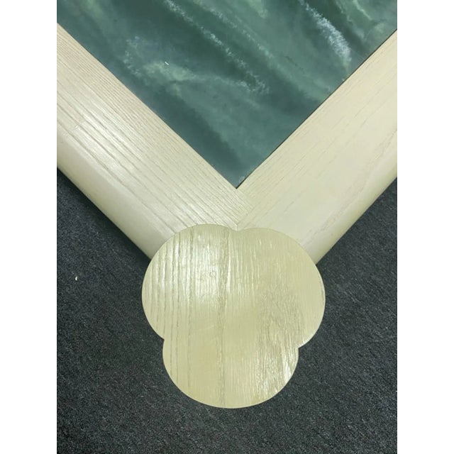 Aqua 1980s Deco Revival Cerused Oak & Marble Resin Modern Coffee Table by Enrique Garcel For Sale - Image 8 of 10