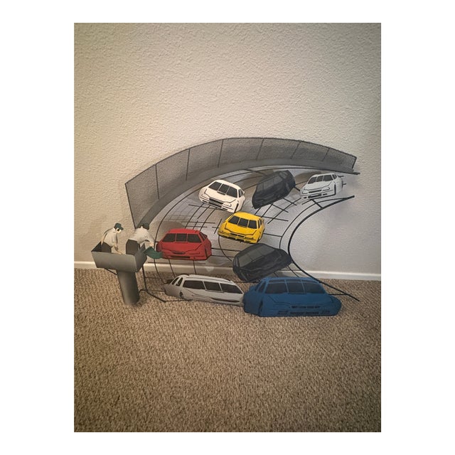 Curtis Jeré "Nascar" 3d Metal Large Wall Sculpture 2002 : 40 X 30 X 5" For Sale