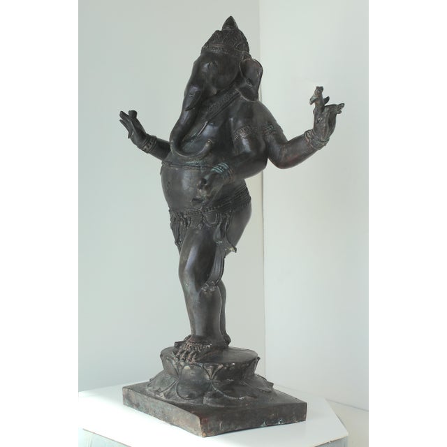 Indian Large Antique Chola Style Standing Ganesha For Sale - Image 3 of 13