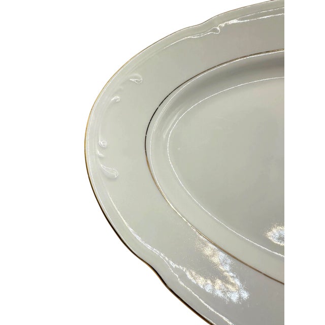 Vintage Baum Southington "Golden Rhapsody" Polish Oval Serving Platter For Sale - Image 4 of 11