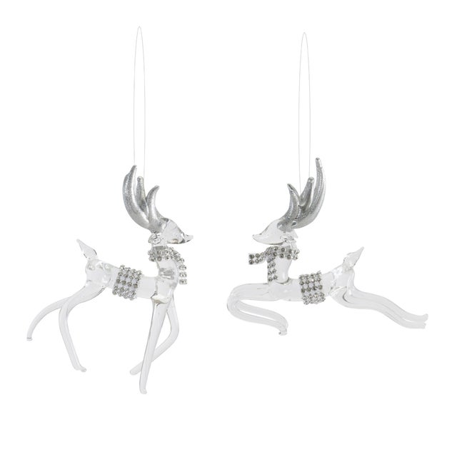 Celebrate the beauty of the season with this set of 6 Deer Ornaments. Each glass deer is delicately crafted to capture the...