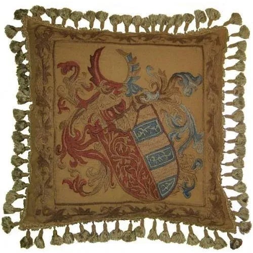 Overall measurements (inches) 21H x 21W x 4D. The classic hand-embroidered design on this splendid new throw pillow shows...