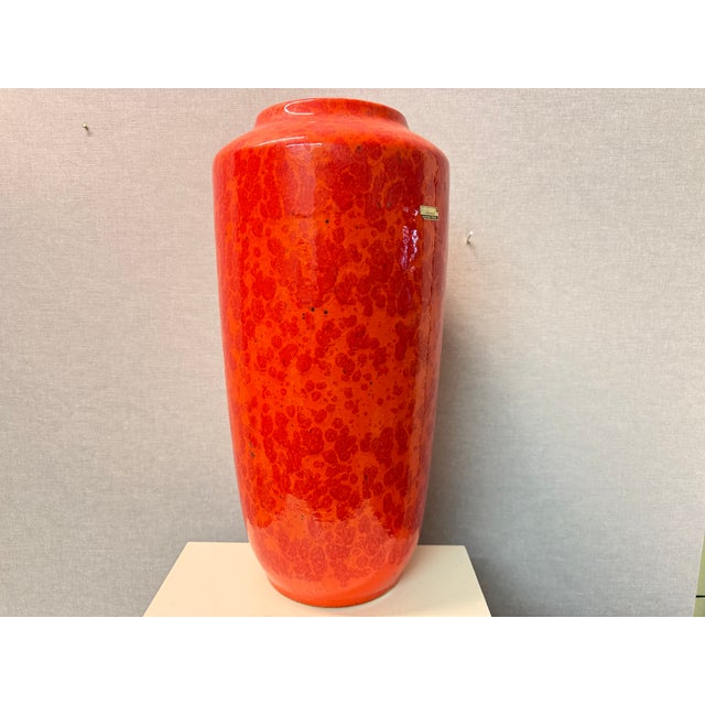 Orange Vintage 517-50 Orange Fat Lava Floor Vase from Scheurich, 1970s For Sale - Image 8 of 16