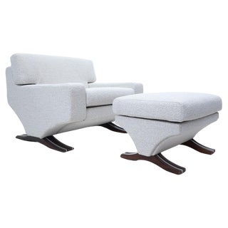 Set of Lounge Chair and Ottoman attributed to Franz T. Sartori for Flexform, 1965 For Sale