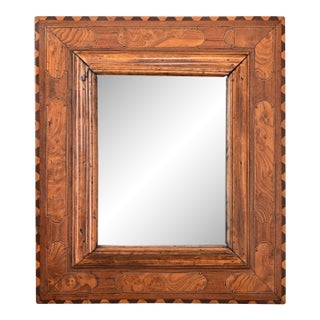 French 19th Century Carved and Inlay Burl Wood Mirror For Sale