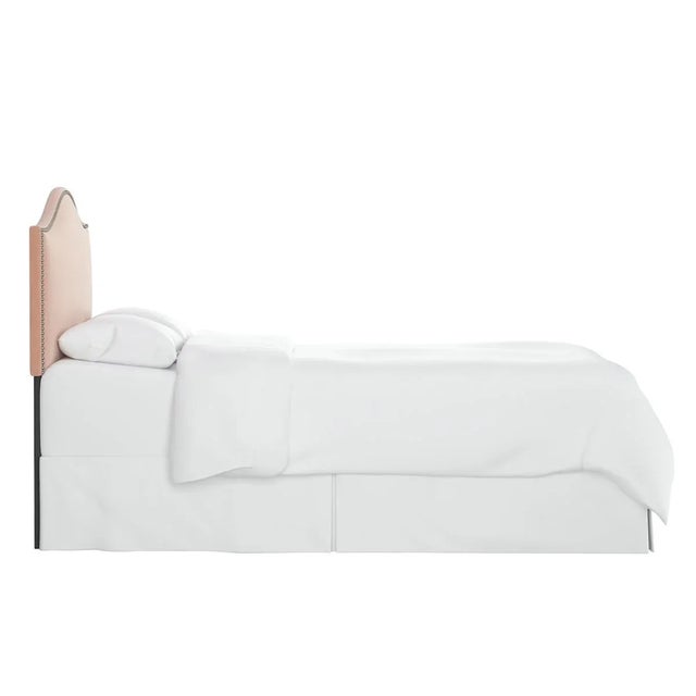 Contemporary Ashland Headboard in Pink Champagne Luxe Velvet, Queen For Sale - Image 3 of 7