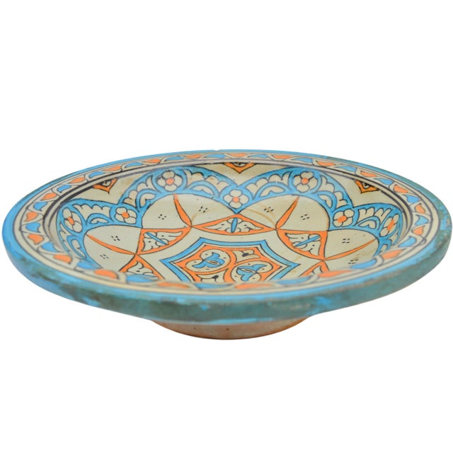 Late 19th Century Moorish Blue & Orange Judaica Ceramic Plate For Sale In New York - Image 6 of 10