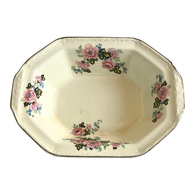 Mid 20th Century Edwin M Knowles Vitreous Vegetable Serving Bowl For Sale