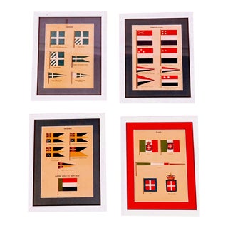 Set of 4 Vintage “Flags of Maritime” Prints For Sale