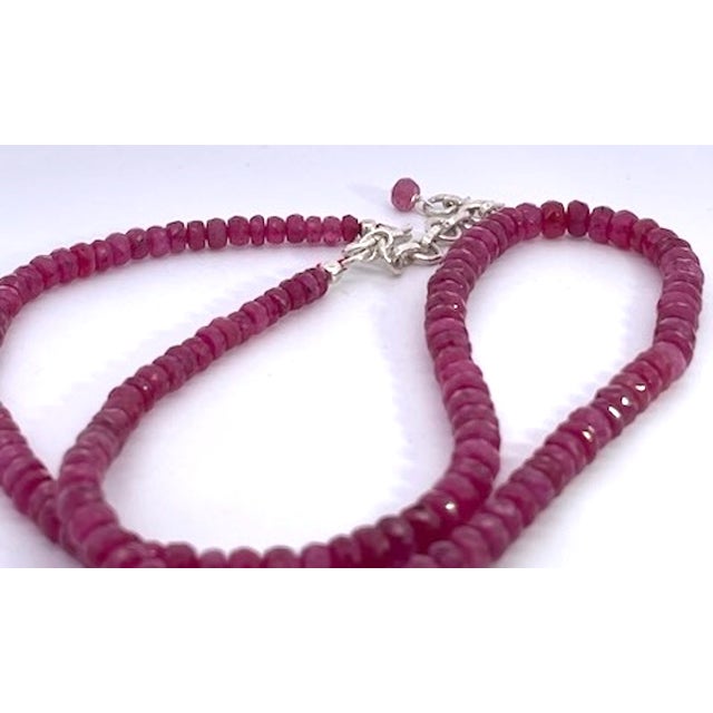 Abstract Ruby Beads on Silver For Sale - Image 3 of 9