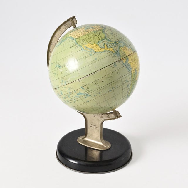 1930s Vintage Tin Metal World Globe, Chad Valley, 1930s For Sale - Image 5 of 11