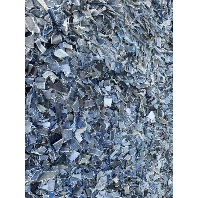 Blue 8ft 3in × 13ft 8in Stark Upcycled Denim Shag Area Rug For Sale - Image 8 of 10