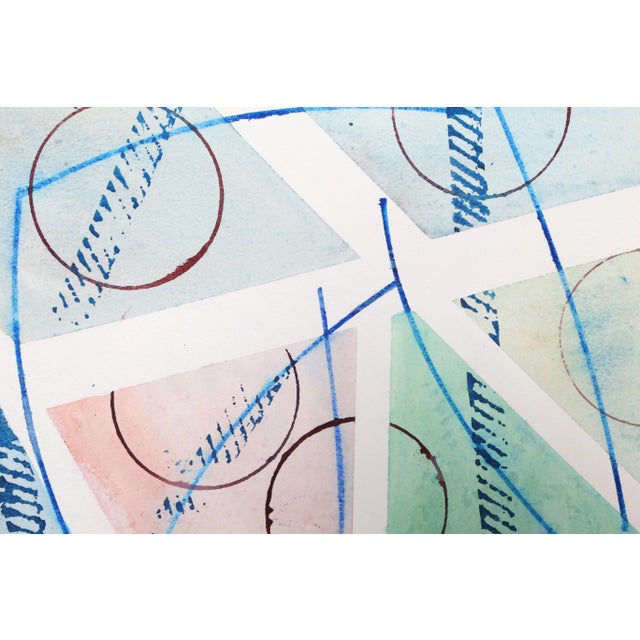 Artist: Harold Wallerstein, German/American (1924 - 2007) Title: Geometric Abstract Year: circa 1980 Medium: Watercolor on...