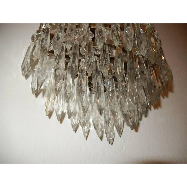 Bronze French Empire Seven Tiers Crystal Prism Sconces, Circa 1930 For Sale - Image 8 of 10
