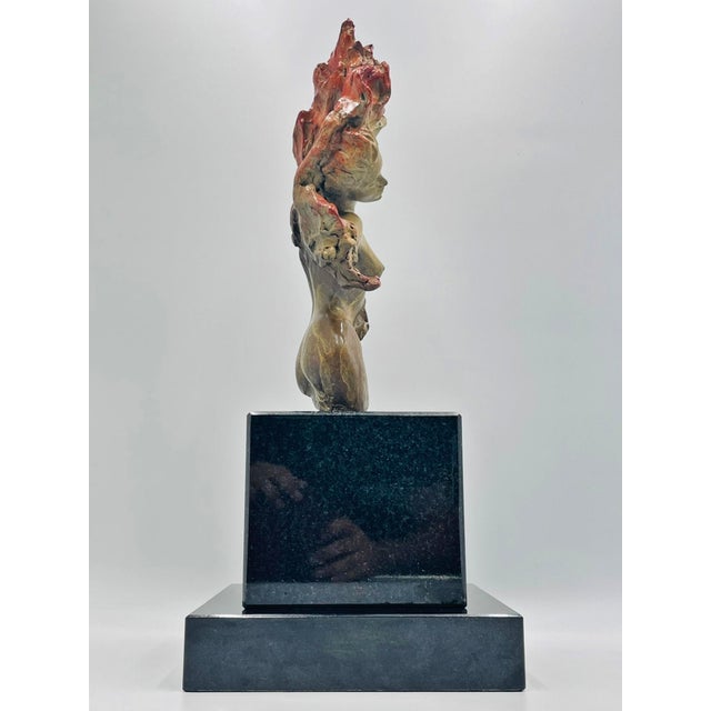 Metal Ira Reines “Fire” Bronze Sculpture, Five Elements Series, Signed & Numbered For Sale - Image 7 of 18