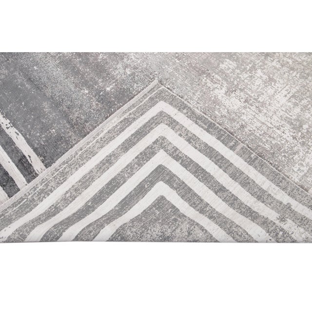 21st Century Contemporary Wool and Silk Rug For Sale - Image 4 of 13