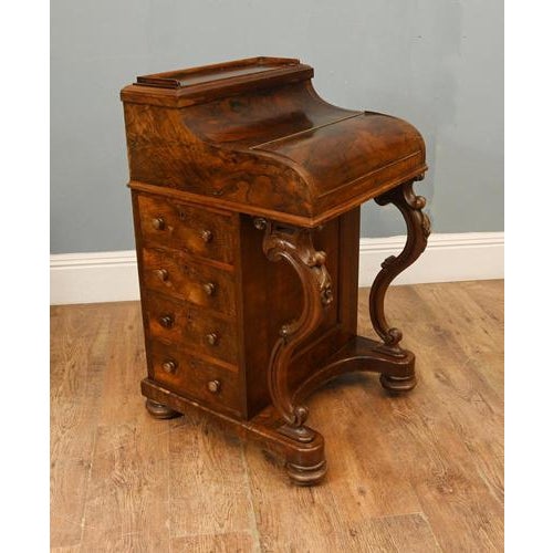 Antique Victorian Walnut Davenport Desk, 1860s For Sale - Image 5 of 9