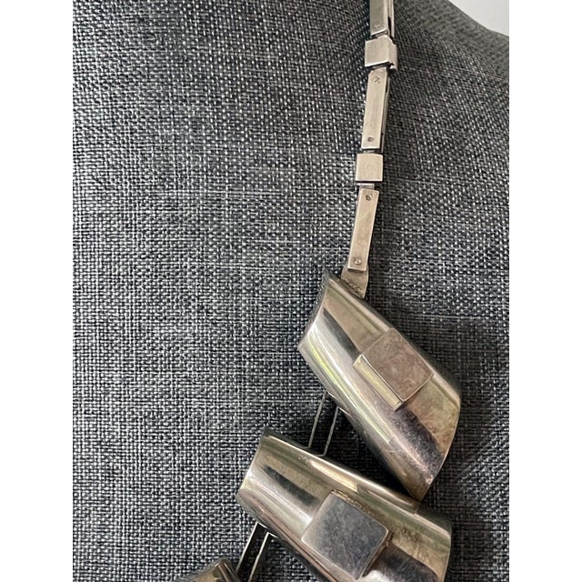 Modern Sculptural Sterling Silver Necklace Graziella Laffi For Sale In Atlanta - Image 6 of 14