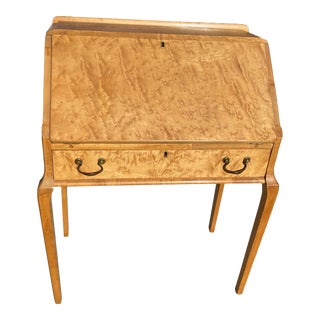 Antique Gold Birdseye Pagoda Writing Desk For Sale