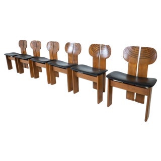 Mid-Century Modern Africa Chairs by Afra & Tobia Scarpa for Maxalto, 1970s, Set of 6 For Sale
