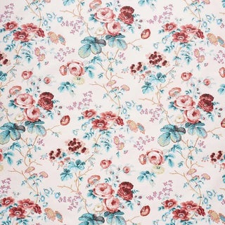 Schumacher Salisbury Chintz Fabric in Rose For Sale