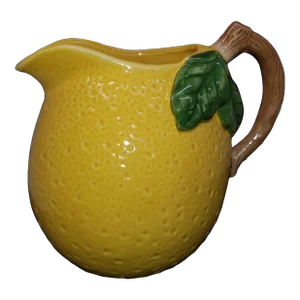 Vintage Majolica Handpainted Lemonade Pitcher