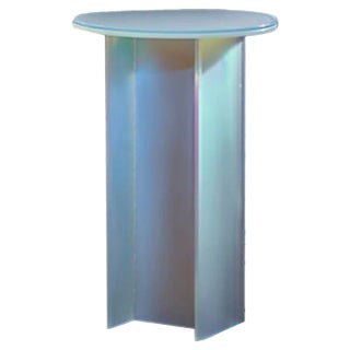 Isola Dichroic Satin Glass H Side Table by Brajak Vitberg For Sale