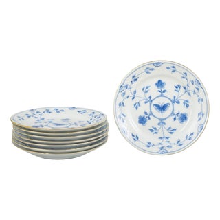 Butterfly Dessert Plates with Gold Rim from Bing & Grøndahl, 1970s, Set of 8 For Sale