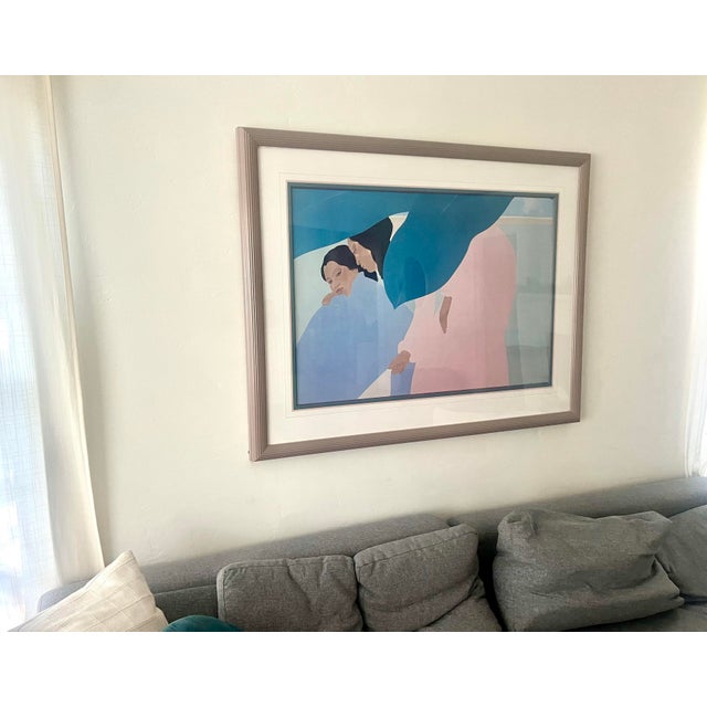 Paper 1980s Large Pegge Hopper Figurative Framed Print For Sale - Image 7 of 7
