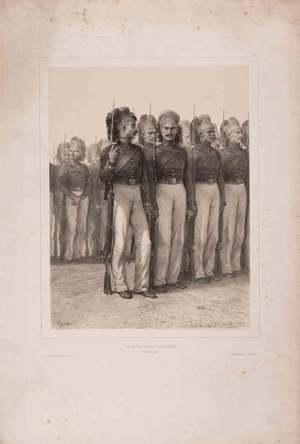 Auguste Raffet, Infanterie Turque, Constantinople, Lithograph, 1830s