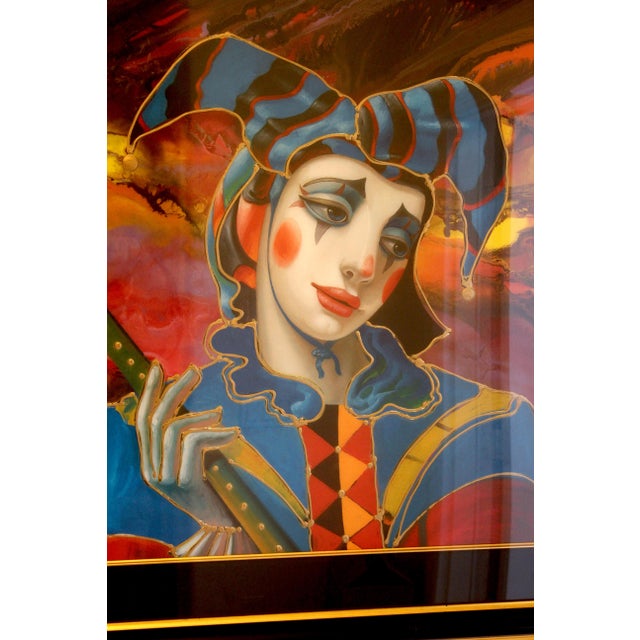 1990s Oleg Zhivetin "Blue Clown" Hand-Signed & Numbered Limited Edition Giclée Framed Artwork – 51" X 41" For Sale - Image 5 of 12