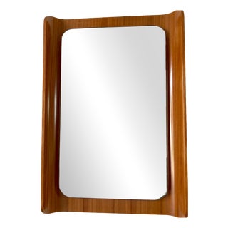 Mid-Century Modern Mirror in Curved Plywood, Italy, 1960s For Sale