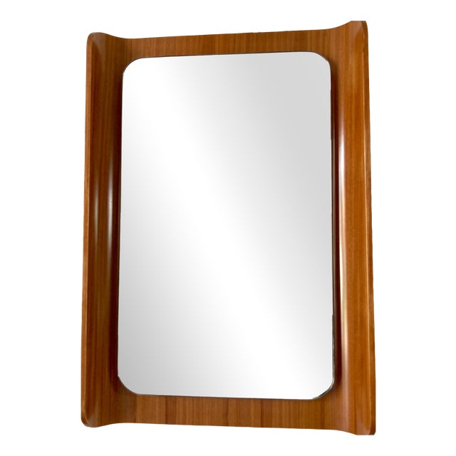 Mid-Century Modern Mirror in Curved Plywood, Italy, 1960s For Sale