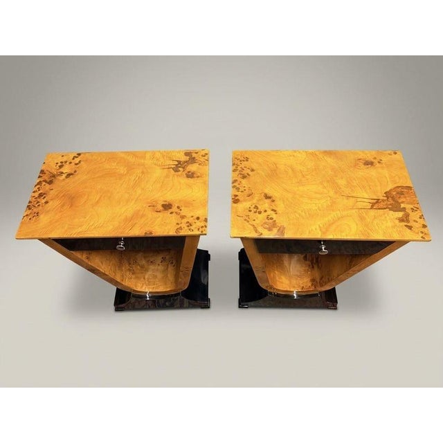 Art Deco Style Architectural Bedside Lockers, Set of 2 For Sale - Image 3 of 5